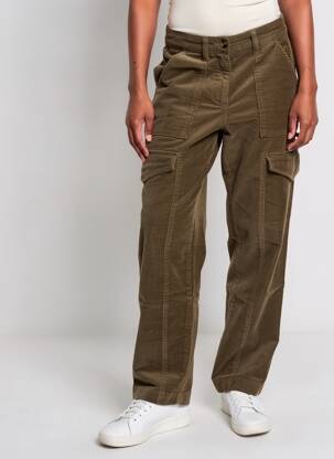 Pantalon cargo subțire talie înaltă verde LAUREN VIDAL femeie