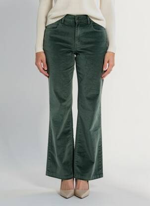 Pantalon evazat elasticitate talie înaltă verde LAUREN VIDAL femeie