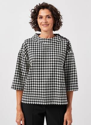 Pulover croială dreaptă mâneci 3/4 negru OLSEN femeie