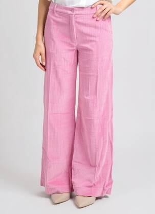 Pantalon evazat elasticitate talie înaltă roz HARTFORD femeie
