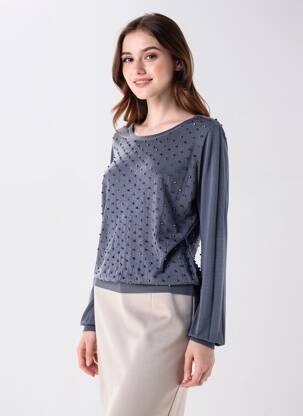 Tricou mâneci lungi mâneci lungi gri CRISTINA femeie