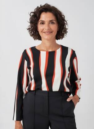 Pulover croială dreaptă mâneci lungi negru MARBLE femeie