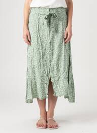 Fustă lungă croială dreaptă verde ROSA FASHION femeie