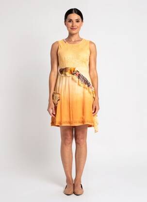 Rochie scurtă fără mâneci fără mâneci portocalie DY DESIGN femeie