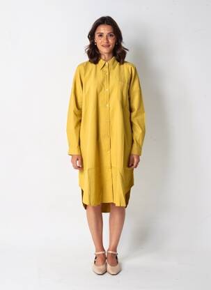 Rochie midi mâneci lungi mâneci lungi galben BUBBLEE femeie