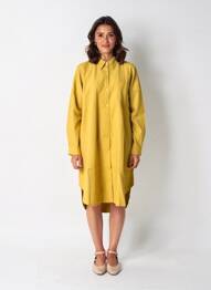 Rochie midi mâneci lungi mâneci lungi galben BUBBLEE femeie