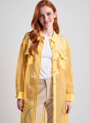 Jachete casual buzunare galben BUBBLEE femeie