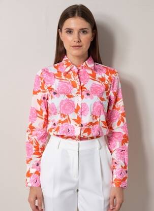 Cămașă imprimeu floral mâneci lungi roz HAWES & CURTIS femeie