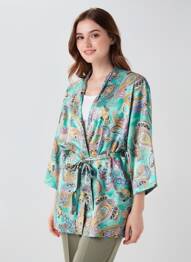 Jachete kimono mâneci lungi verde ROSA FASHION femeie