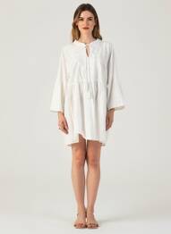Rochie scurtă mâneci 3/4 mâneci 3/4 alb BUBBLEE femeie