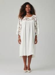 Rochie midi mâneci 3/4 mâneci 3/4 alb BUBBLEE femeie