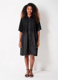 Rochie midi mâneci 3/4 mâneci 3/4 negru BUBBLEE femeie
