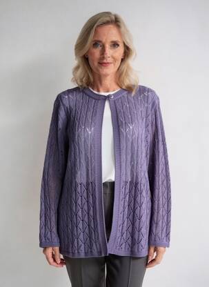 Vestă cu mâneci lungi guler rotund violet OMC femeie