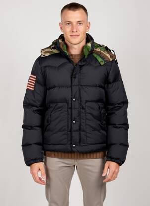 Geacă matlasată mâneci lungi cu glugă negru RALPH LAUREN bărbat