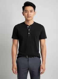 Tricou croială cambrată mâneci scurte negru RALPH LAUREN bărbat