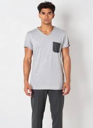 Tricou croială cambrată mâneci scurte gri ELEVEN PARIS bărbat