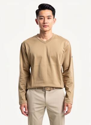 Tricou croială cambrată mâneci lungi bej BLEND OF AMERICA bărbat
