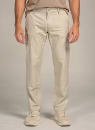 Pantalon chino țesătură poplin mărime normală bej LE TEMPS DES CERISES bărbat