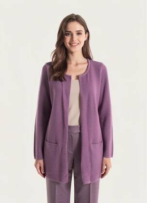 Vestă cu mâneci lungi guler rotund violet B.YOUNG femeie