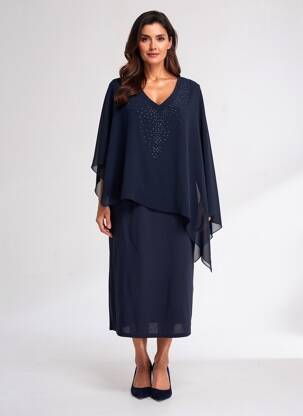 Rochie midi fără mâneci fără mâneci albastru UNICA PLUS femeie