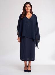 Rochie midi fără mâneci fără mâneci albastru UNICA PLUS femeie