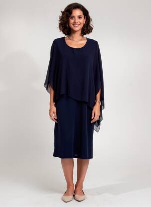 Rochie midi fără mâneci fără mâneci albastru UNICA PLUS femeie