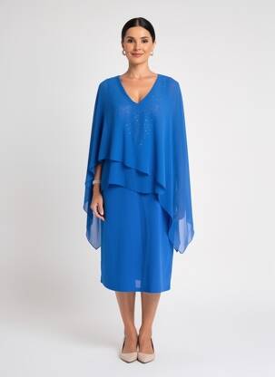 Rochie midi mâneci scurte mâneci scurte albastru UNICA PLUS femeie