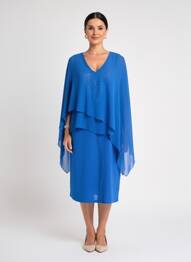 Rochie midi mâneci scurte mâneci scurte albastru UNICA PLUS femeie
