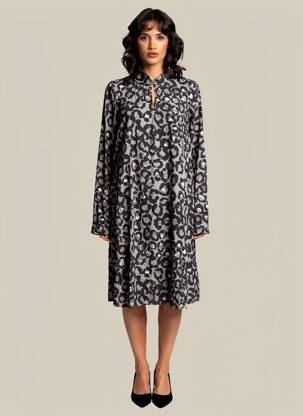 Rochie midi mâneci lungi mâneci lungi negru CULTURE femeie