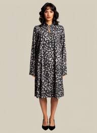 Rochie midi mâneci lungi mâneci lungi negru CULTURE femeie