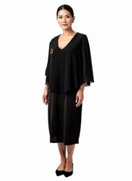 Rochie midi mâneci scurte mâneci scurte negru UNICA PLUS femeie