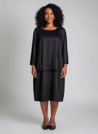 Rochie midi mâneci 3/4 mâneci 3/4 negru CECIL femeie