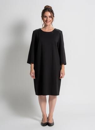 Rochie midi mâneci lungi mâneci lungi negru C'EST BEAU LA VIE femeie