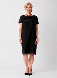 Rochie midi fără mâneci fără mâneci negru CHRISTINE LAURE femeie
