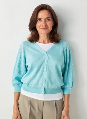 Vestă cu mâneci lungi mâneci 3/4 albastru JULIE GUERLANDE femeie