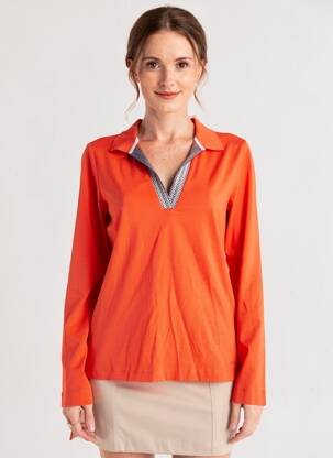 Polo mâneci lungi mâneci lungi portocalie SAINT JAMES femeie