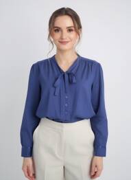 Cămașă croială dreaptă mâneci lungi albastru AGATHE & LOUISE femeie
