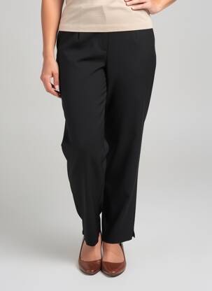 Pantalon drept talie elastică negru POISSONS BLANCS femeie