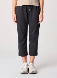 Pantalon trei sferturi talie elastică negru HBT femeie