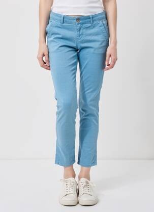 Pantalon 7/8 talie cu cleme talie joasă albastru FIRE FACE femeie