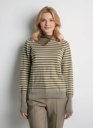 Pulover cu guler înalt elasticitate mâneci lungi verde LEVI'S femeie