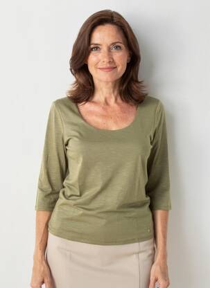 Tricou mâneci 3/4 mâneci 3/4 verde MARBLE femeie
