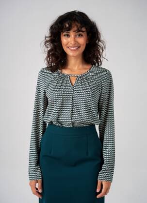 Tricou imprimeu fantezie mâneci lungi albastru BETTY BARCLAY femeie