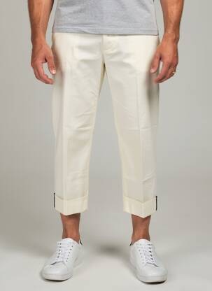 Pantalon 7/8 țesătură poplin mărime normală bej HUGO BOSS bărbat
