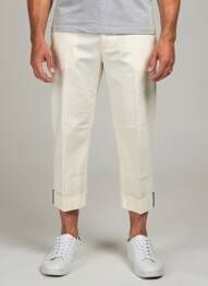 Pantalon 7/8 țesătură poplin mărime normală bej HUGO BOSS bărbat
