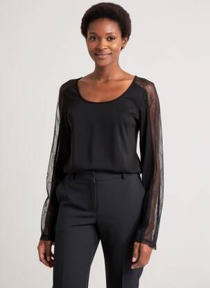 Tricou mâneci lungi mâneci lungi negru BY MO femeie