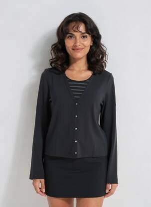 Tricou mâneci lungi mâneci lungi negru ARMOR LUX femeie