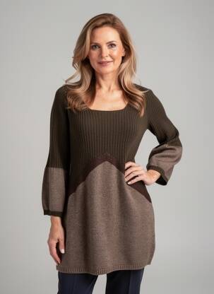 Pulover tunică mâneci lungi mâneci lungi maro ALDO MARTIN'S femeie