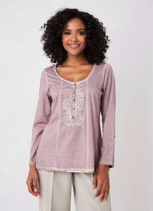 Tricou mâneci lungi mâneci lungi roz YERSE femeie