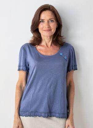 Tricou elasticitate mâneci scurte albastru 20/20 femeie
